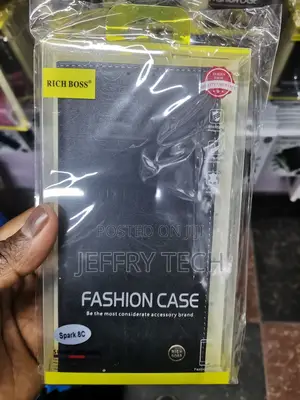 Haniry Tecno Spark 8c Richboss Leather Flip Case-Black