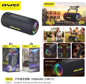 Awei Ka33 Bluetooth Speaker 26w, Waterproof -RGB Lighting