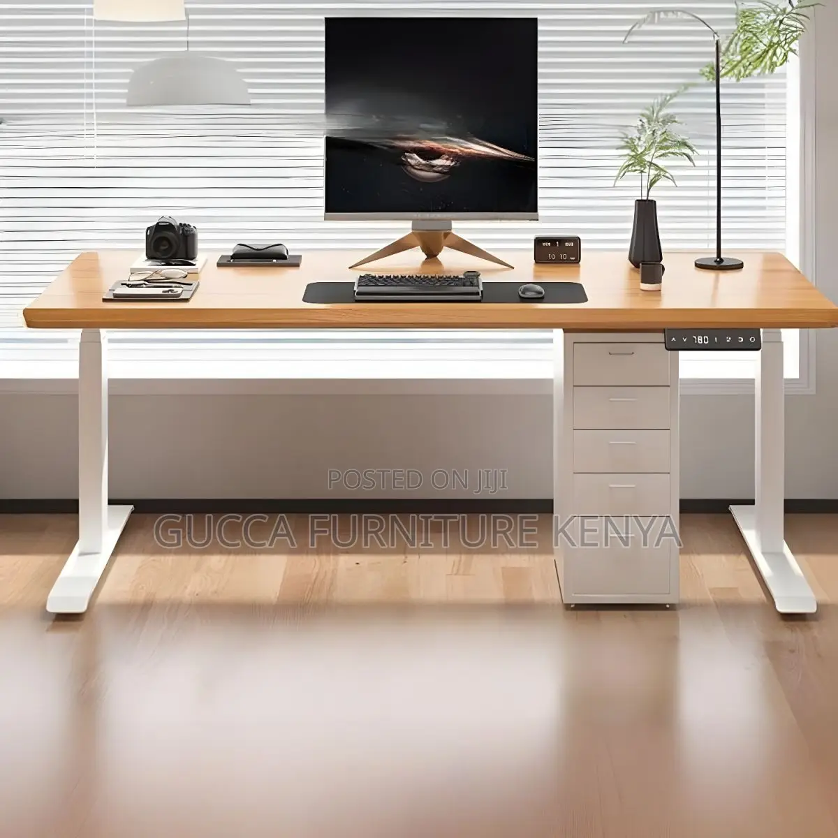 Office Tables:160cm Solid Wood Rectangular Top Standing Desk