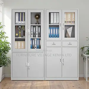 Office Cabinet: Half-Glass Office Storage Cabinet