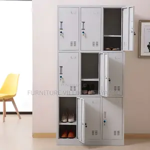 Office Cabinet: 6- Locker Metallic Gym Storage Cabinet