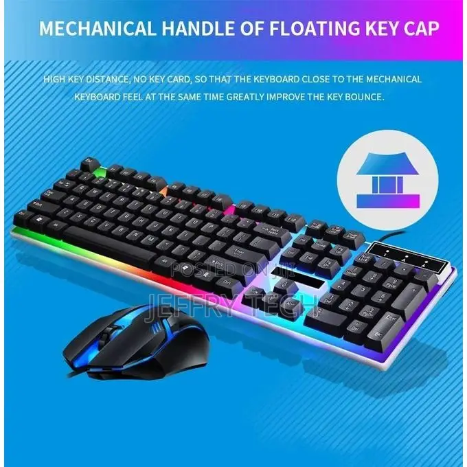 Wired Gaming Keyboard and Mouse Combo With RGB Lights