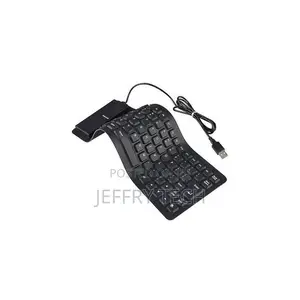 Wired Flexible Computer / Laptop Usb Keyboard - Black