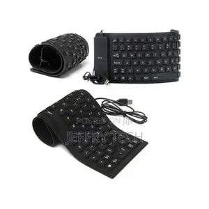 Wired Flexible Computer / Laptop Usb Keyboard - Black