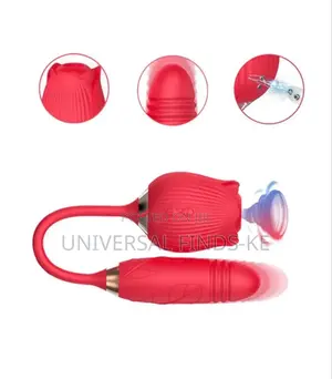 2in1 Women Rose Clitoris Intense Stimulator+Thrusting Dildo