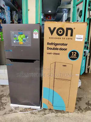 Von Double Door 220litres Non Frost Refrigerator