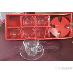 6pcs Cup and Soucer Glass