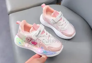 Pink Cute Girls Elsa Sneakers With Lights 21-30