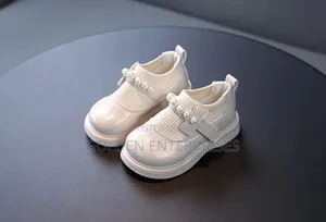 White Girls Doll Shoes With Pearls 21-30
