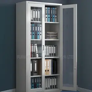 Storage Cabinets; Full-Glass Metallic Office Cabinet