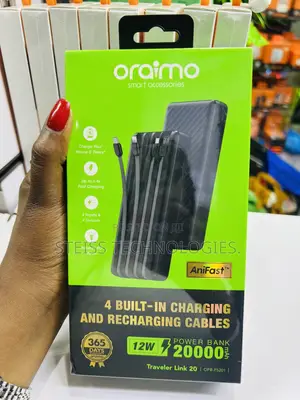 20000mah Oraimo Wired Powerbanks.