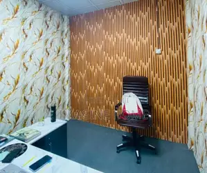 Office Fluted Wallpaper Wall Decor