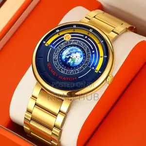 Skmei Gold Straps Watch Skmei Earth Face Watch