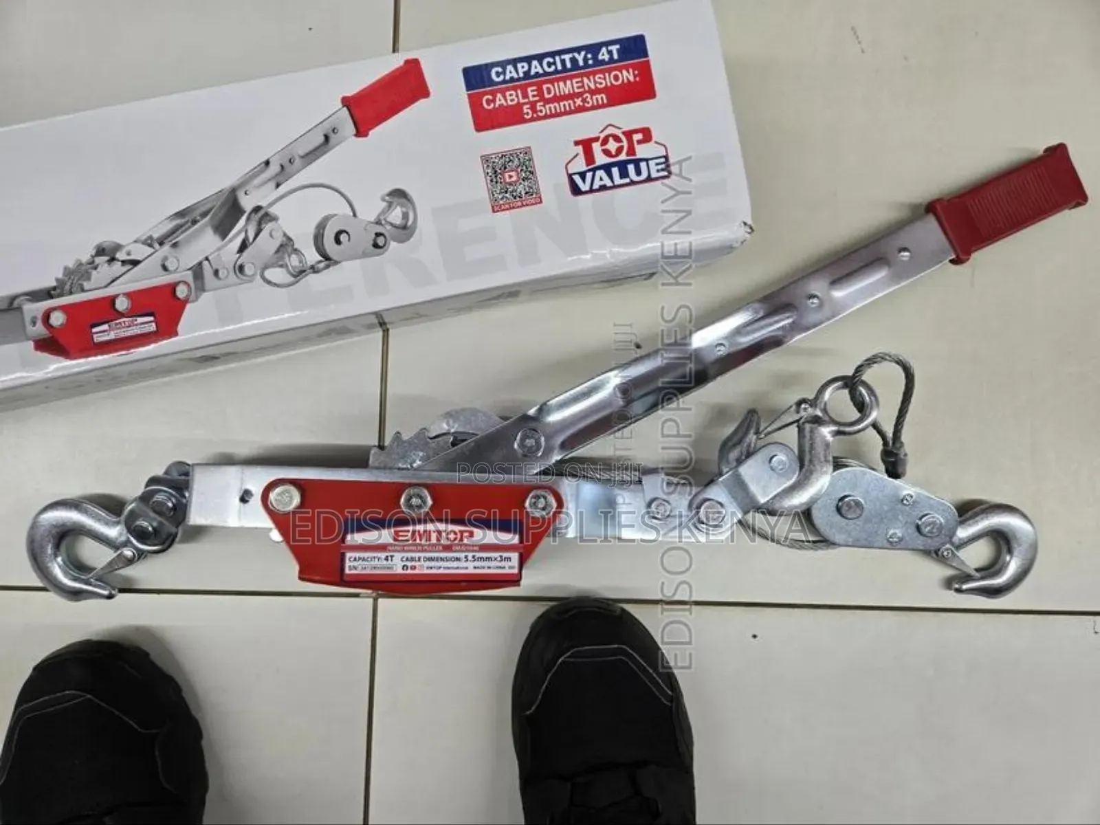 Hand Cable Puller Emtop 4 Ton Hand Winch Double Ratcheting