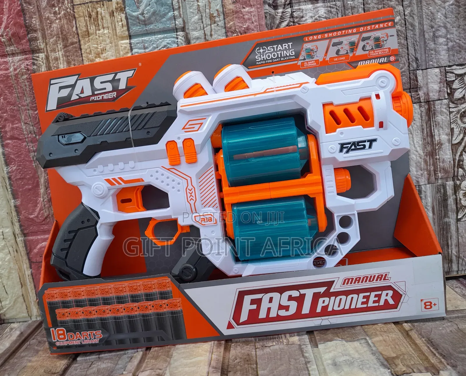 Kids Nerf Gun With 18 Rubber Bullets