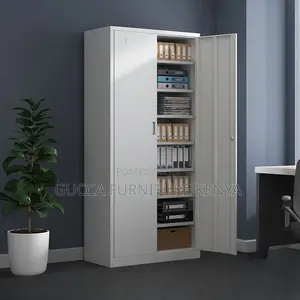 Office Cabinets: Chalk Iron Office Storage Unit With 2-Door