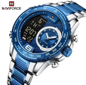 Naviforce Dual Display Watch~ Silver Blue Watch Nf9199s