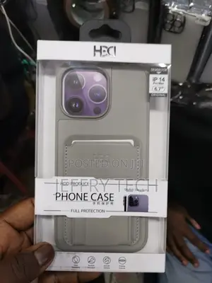 iPhone 14 Pro Max With Card Holder,Leather Pocket Cases-Gray