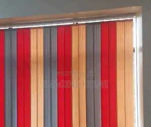 Red White Window Blinds Vertical