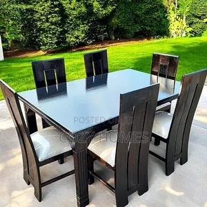 Dining Table, a Cushy Artistic Dining Table, Black