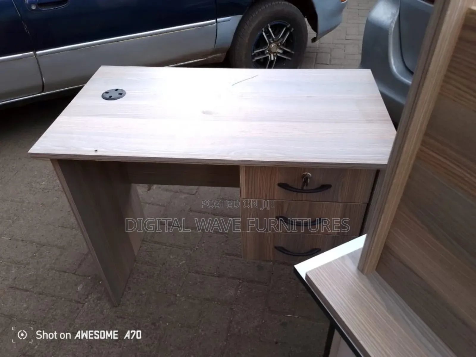 Gray Table With a Lock
