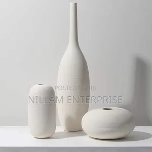 Simple Ceramic 3 in 1 Modern Home Decor Vase Set