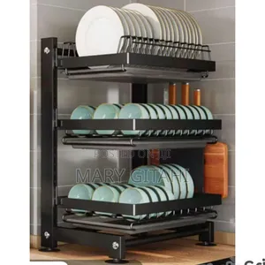 New Inn 3 Layer Adjustible Black Advanced Dishrack