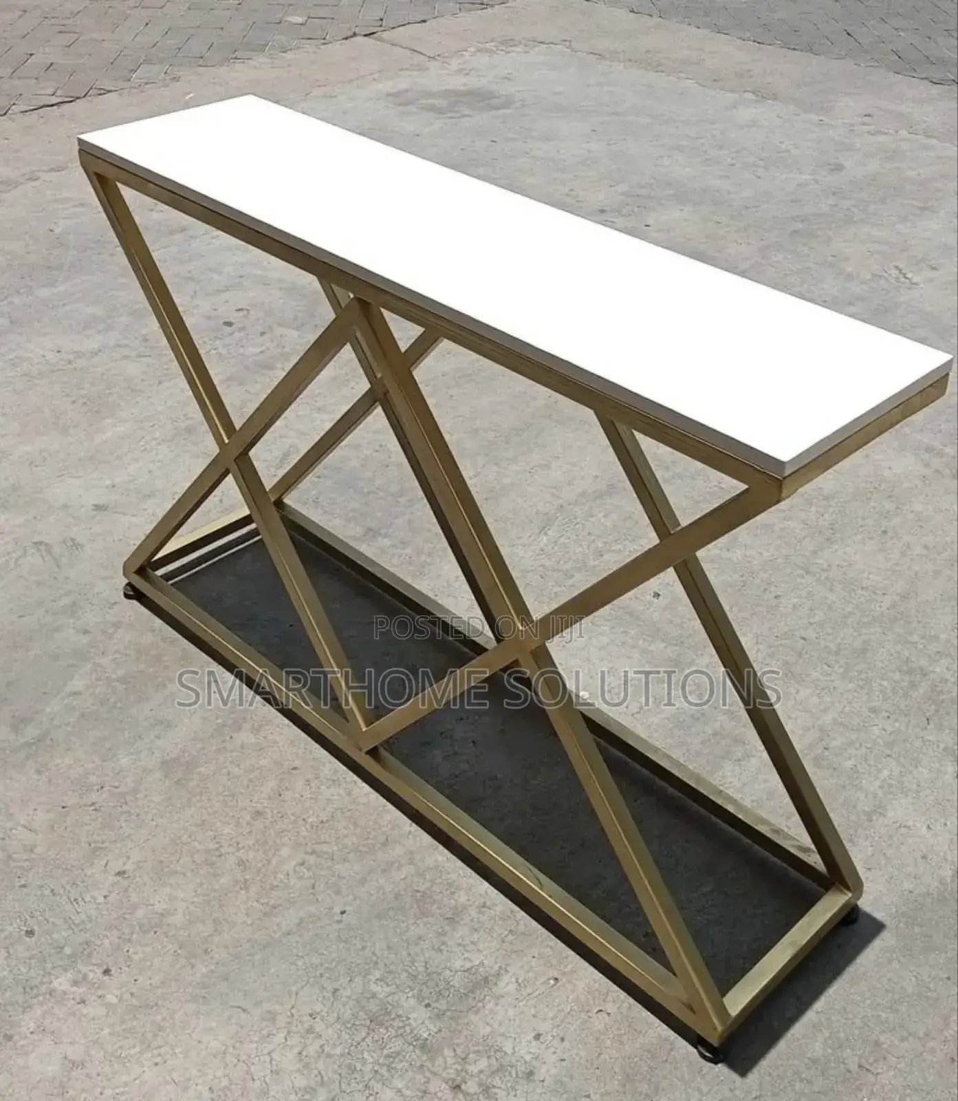 Gold Finish Console Table