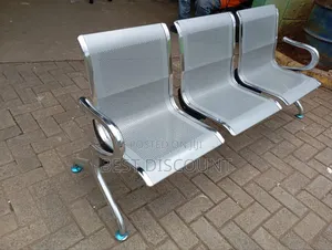 Silver Three Seater Waiting Chairs