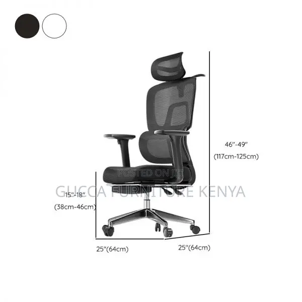 Office Chairs: Adjustable Back Angle Orthopedic Chair