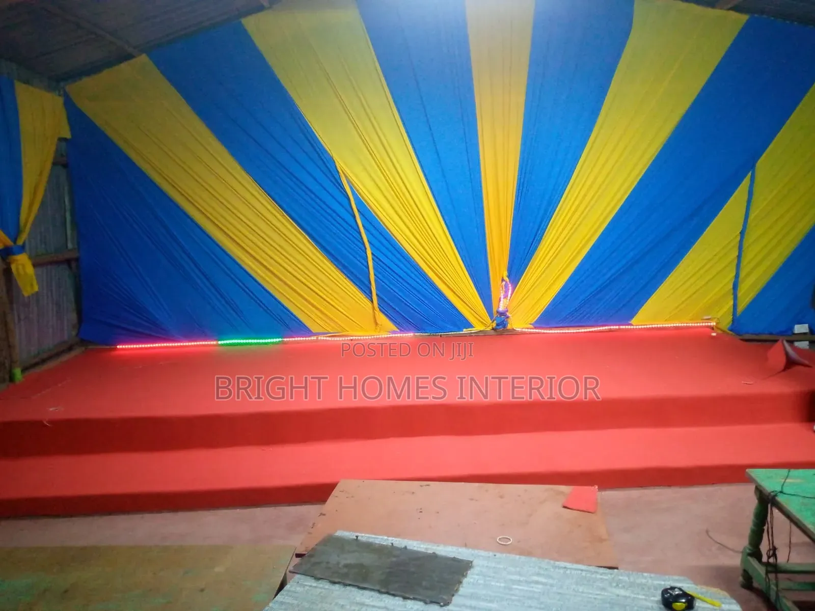 Bright Red Carpet for Church Altar