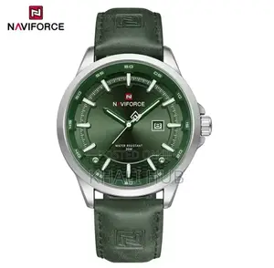 Naviforce Gents Green Leather Watch