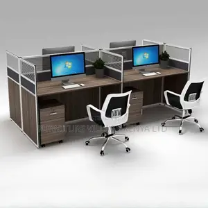 Workstations:Ergonomic 4-Person Desk With Open View