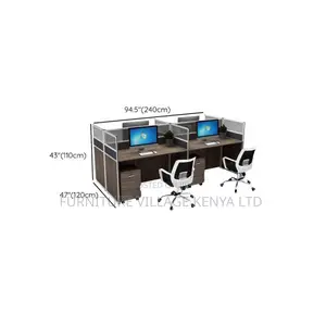 Workstations:Ergonomic 4-Person Desk With Open View