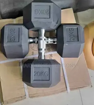 20kg(Hexagon Shaped) Rubber Dumbbells