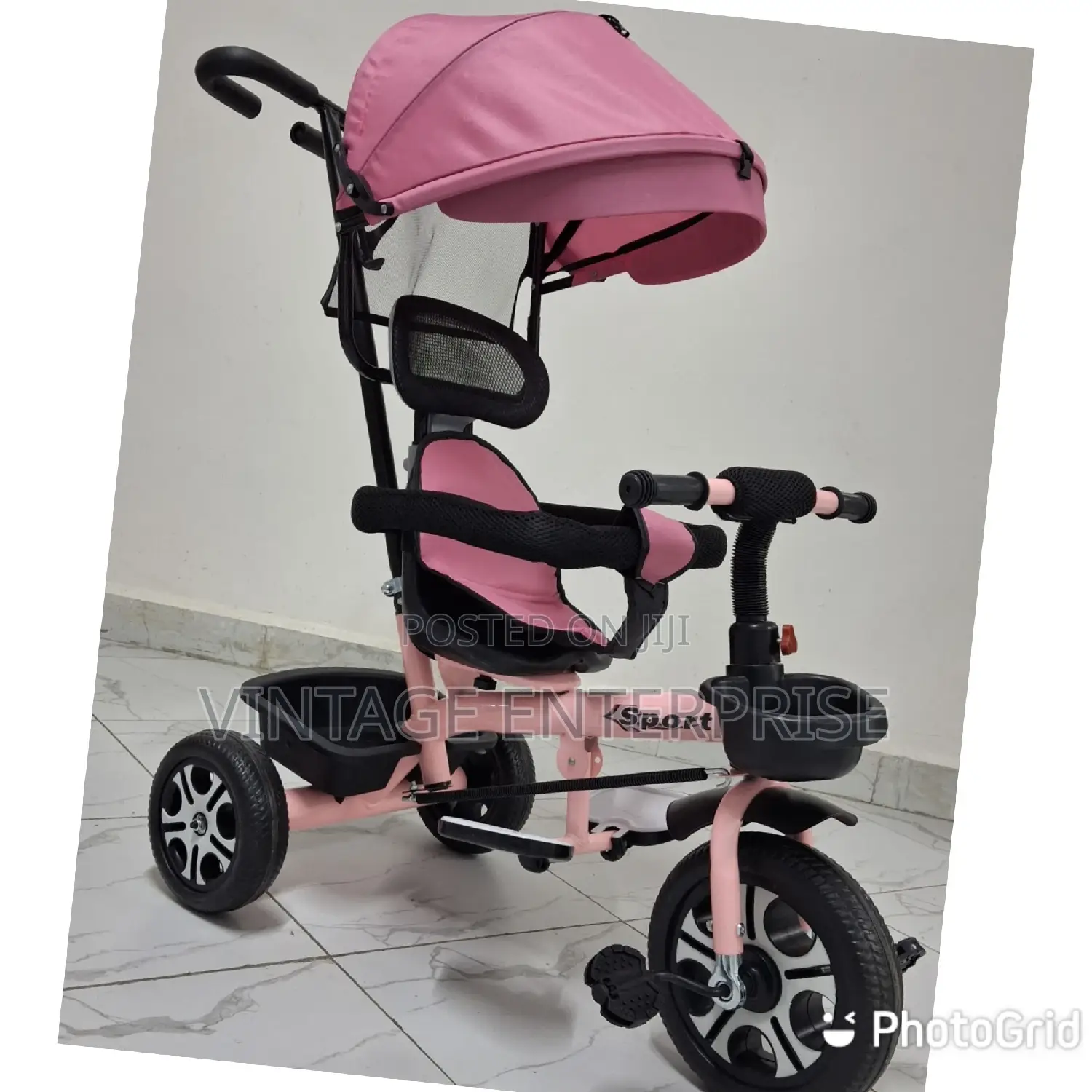 Push Handle With Canopy Tricycle