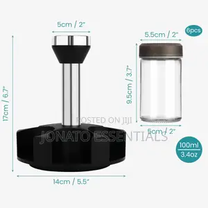 Rotating Spice Rack Set - 6 Glass Jars