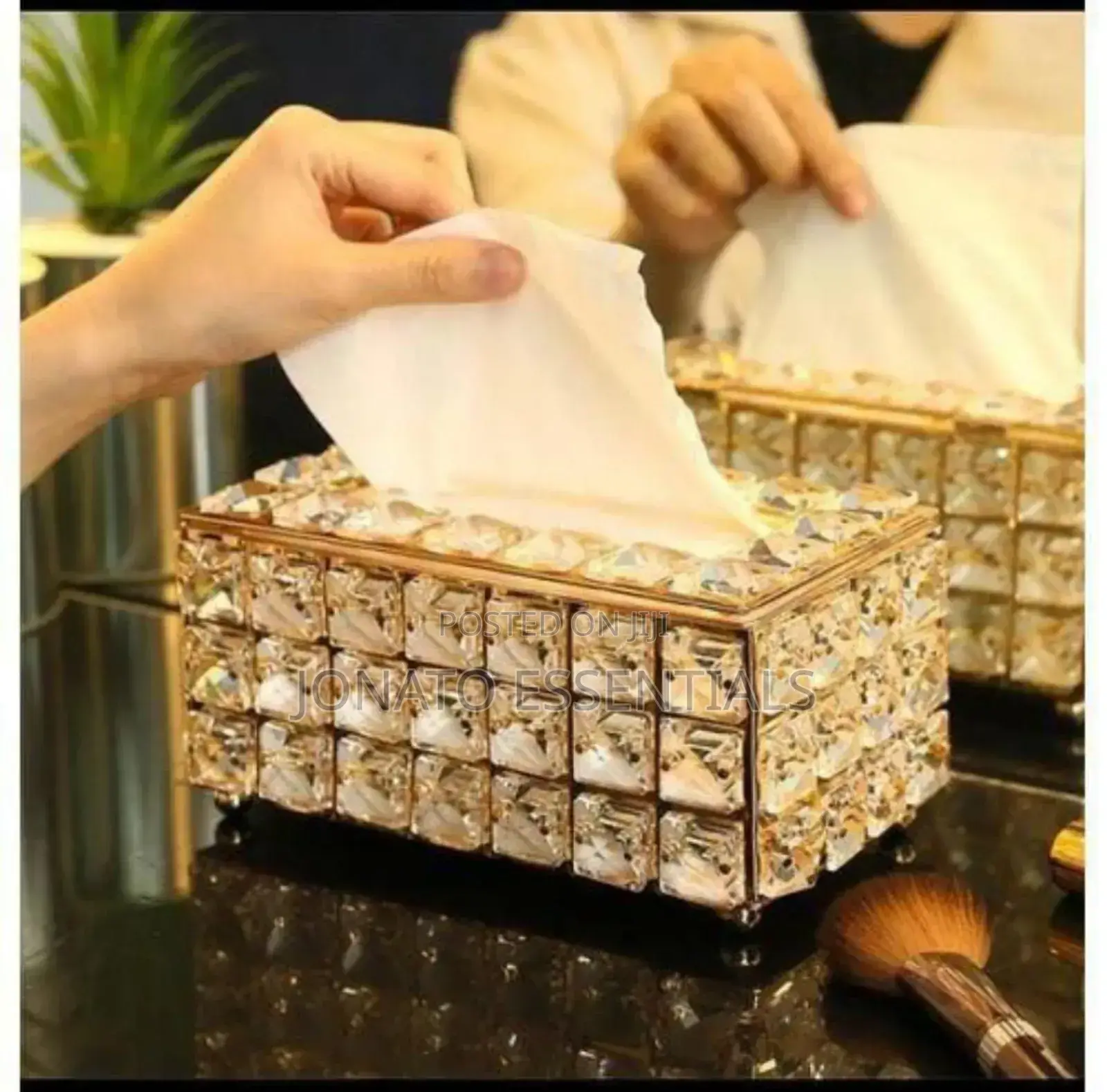 Nordic Crystal Tissue Box, Serviette Holder
