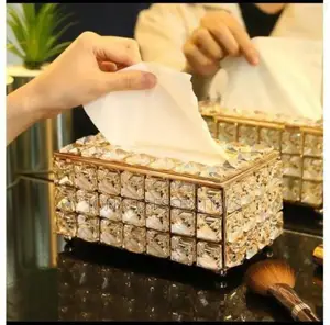 Nordic Crystal Tissue Box, Serviette Holder