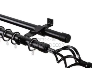 Non Rusty Black Easy to Clean Adjustable Curtain Rods