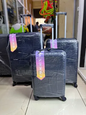 Navy Blue  Rubber Suitcase 3 in 1 Set (No 2) at 9000