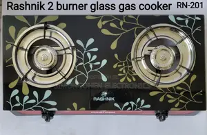 Rashnik Double Burner Glass Gas Stove Cooker