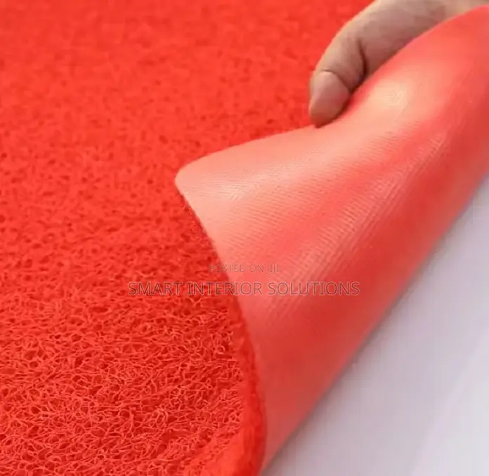 Red Anti-Slip PVC Spaghetti Carpet