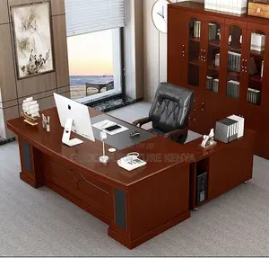 Office Table:1600mm Business Reception Mahogany Officetable
