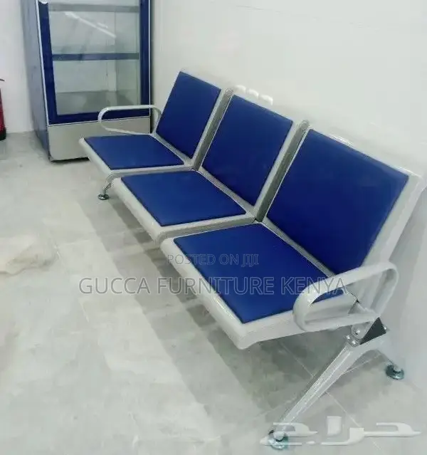 Benches:Heavy Duty Iron Frame 3-link Waiting Bench