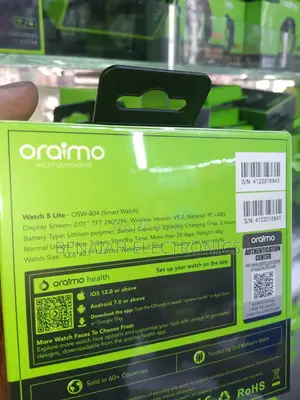 Oraimo Smart Watch.2.01 Hd Screen Watch 5 Lite