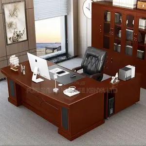 Office Tables:Mahogany Solid 160cm Executive Table Res Brown