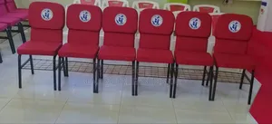 Upholstered Church Chairs With Metal Frame.