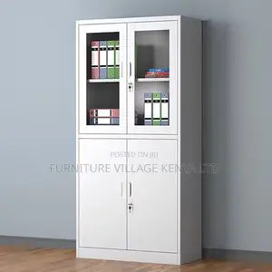 Cabinets:Office 2-door Glass Front Storage File Cabinet