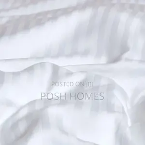 White Stripped Duvet Cover Set
